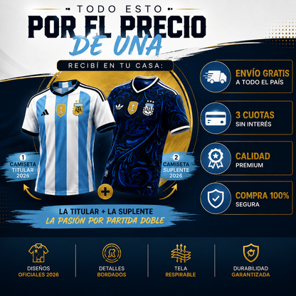 🇦🇷 2X1 CAMISETA TITULAR + SUPLENTE DE REGALO 🎁