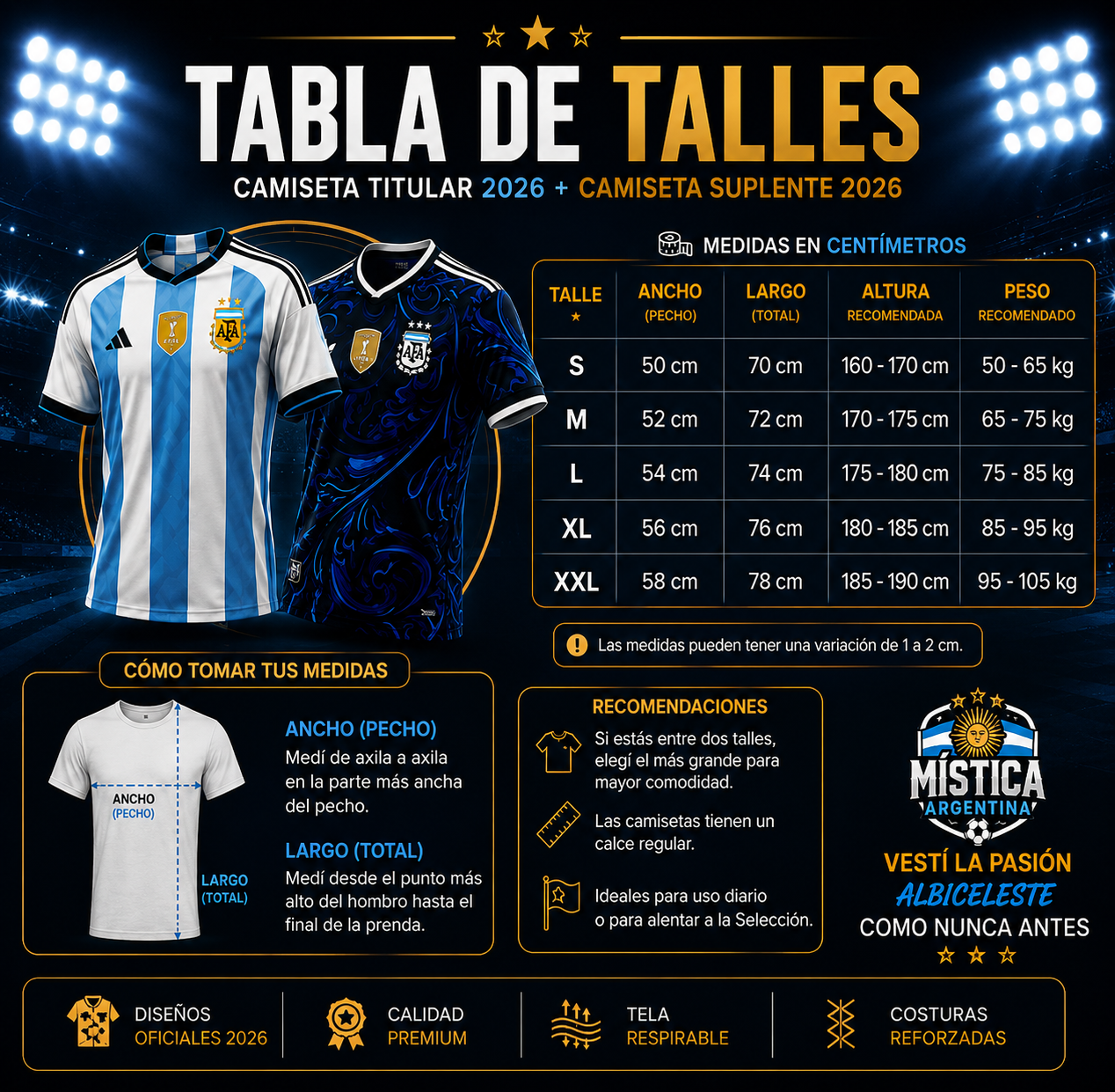 🇦🇷 2X1 CAMISETA TITULAR + SUPLENTE DE REGALO 🎁